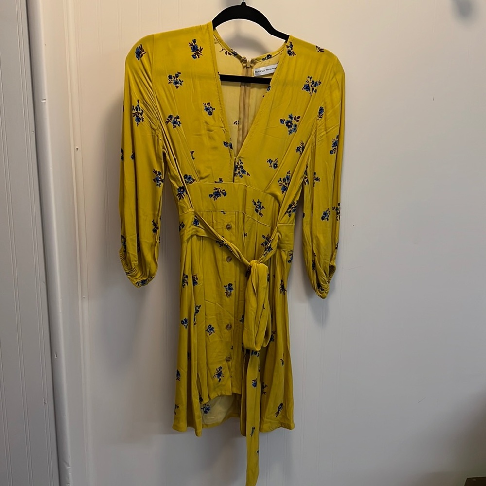 Faithful The Brand yellow floral mini dress!